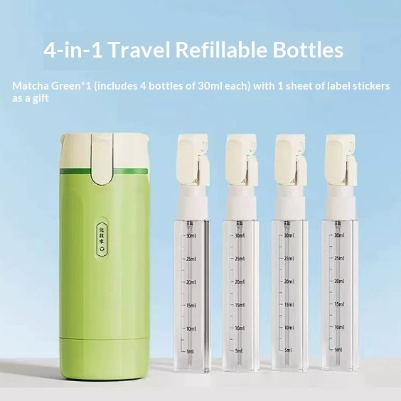 4-in-1 Travel Bottle Set – Leak-Proof Portable Dispenser