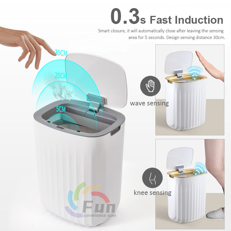 Smart Sensor Trash Can with Lid – Touchless Automatic Dustbin