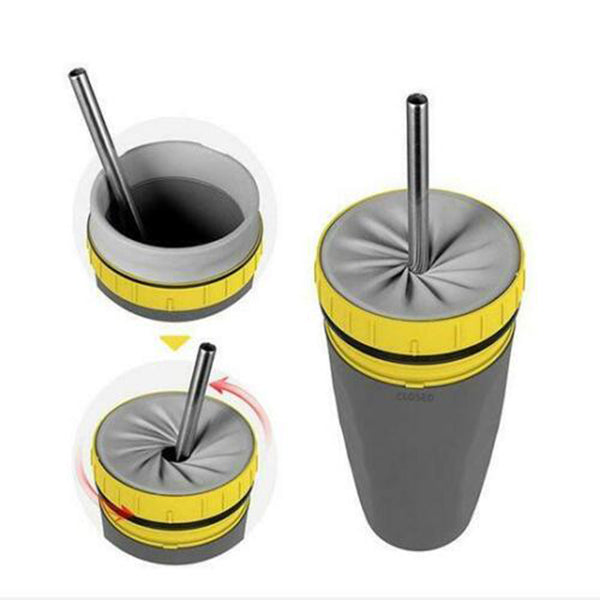 Insulated Travel Tumbler with Straw – Double Wall Water Bottle