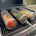 Rolling BBQ Grill Basket – Stainless Steel Grilling Cylinder