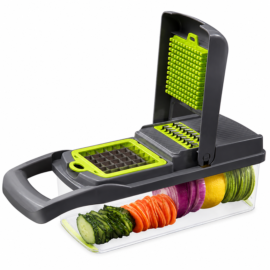 12-in-1 Vegetable Chopper & Mandoline Slicer with Container
