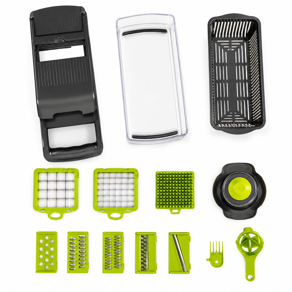 12-in-1 Vegetable Chopper & Mandoline Slicer with Container