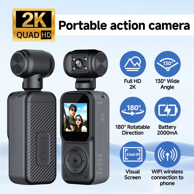 4K Dual Lens Action Camera – Handheld Outdoor Sports DV
