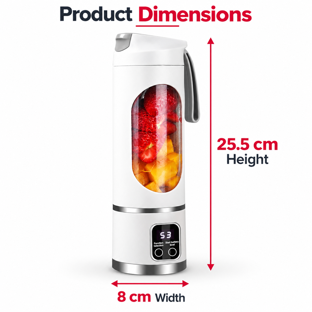 Portable Blender Bottle – 450ml USB Rechargeable Smoothie Maker