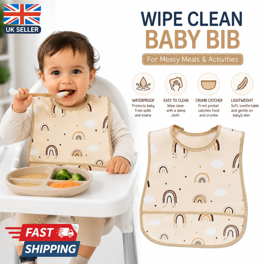 Waterproof Baby Bib – Wipe Clean Bib for Messy Meals