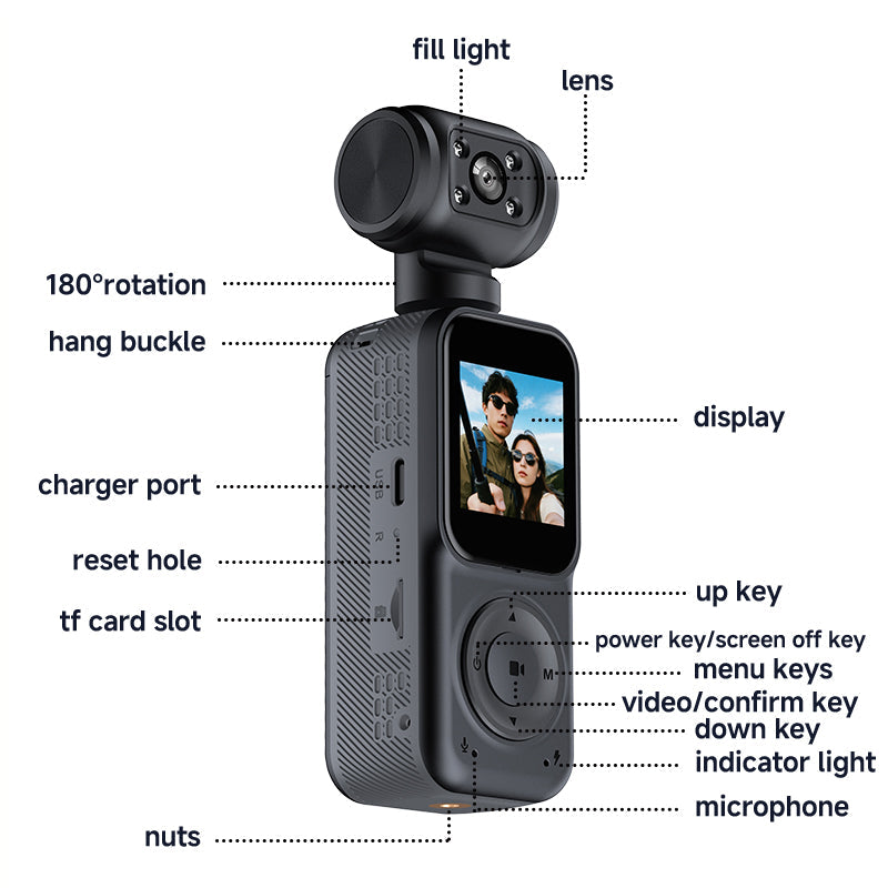 4K Dual Lens Action Camera – Handheld Outdoor Sports DV
