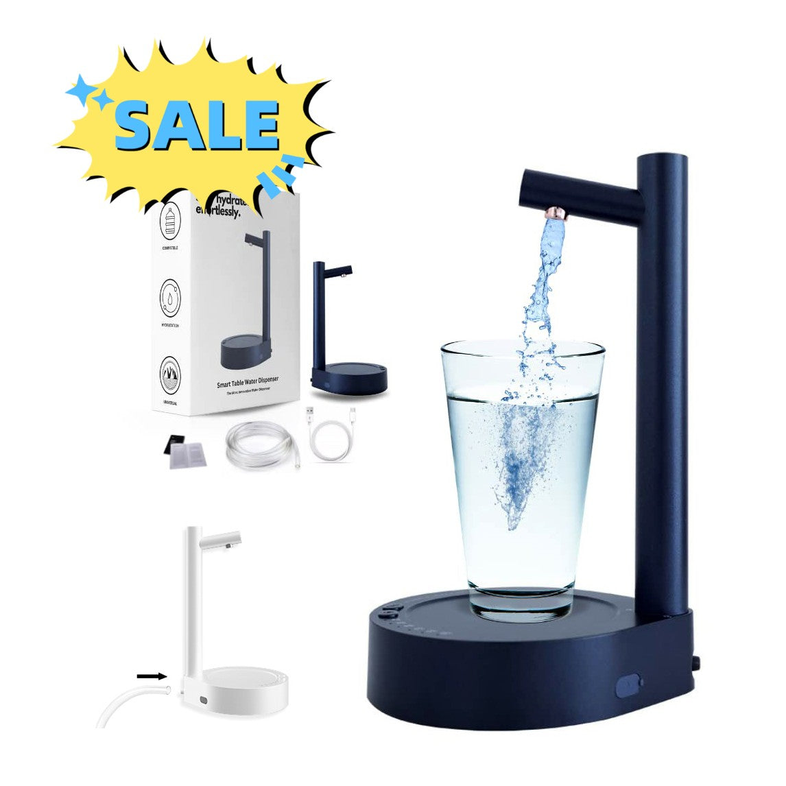 Automatic Electric Water Dispenser – Rechargeable Desk Pump